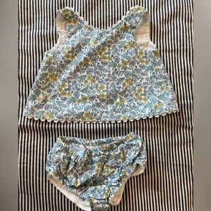 Hope & Henry girls two piece sunsuit 0-3M